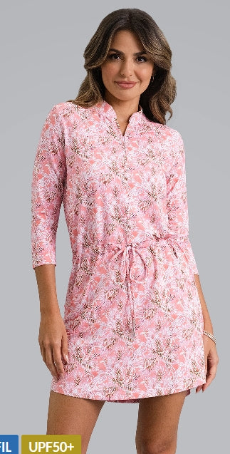 IBKUL Draw string dress 3/4 sleeve