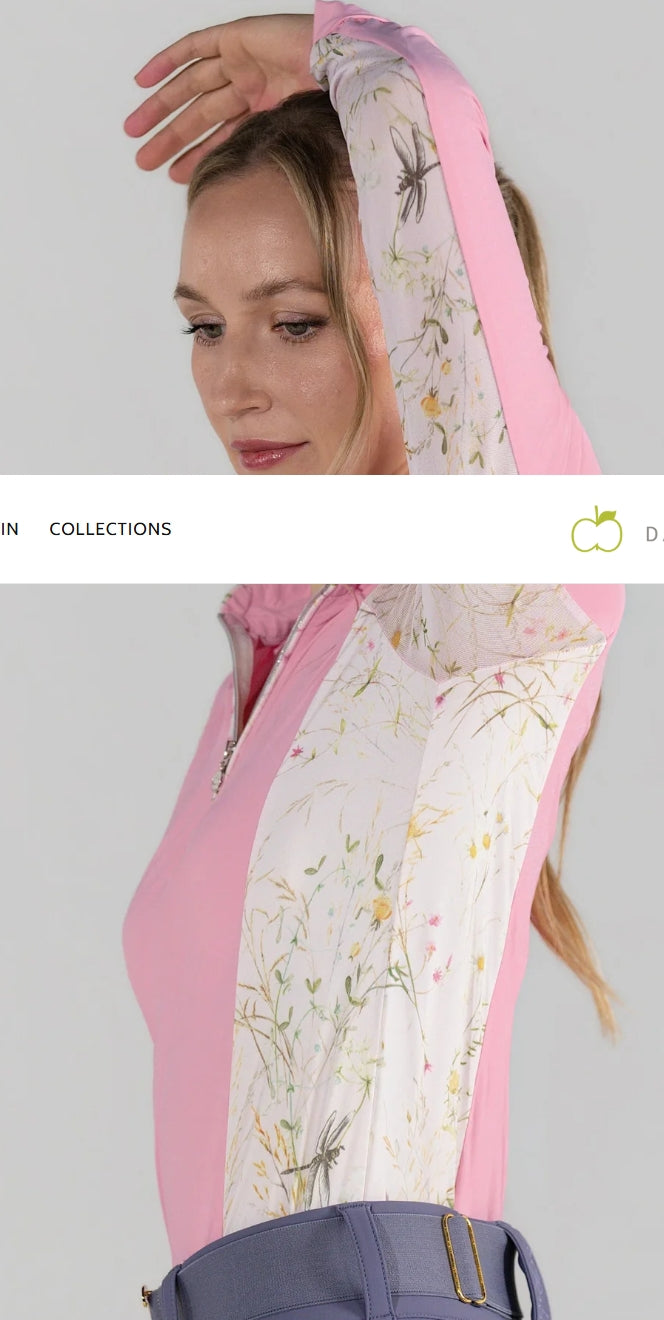 Dapplebay Dragonfly Meadow 1/4 Zip Riding Top  Sunshirt
