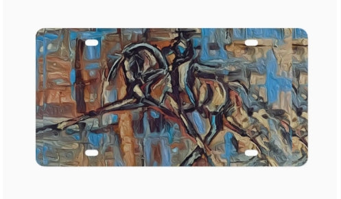 Artistic Dressage Horse License Plate, Equestrian Art