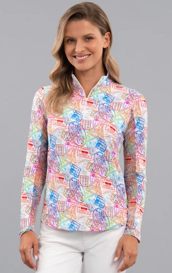 IBKUL long sleeves mock neck sunshirt 26