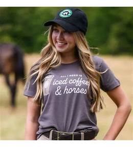 Dapplebay T-Shirt Iced Coffee and horses