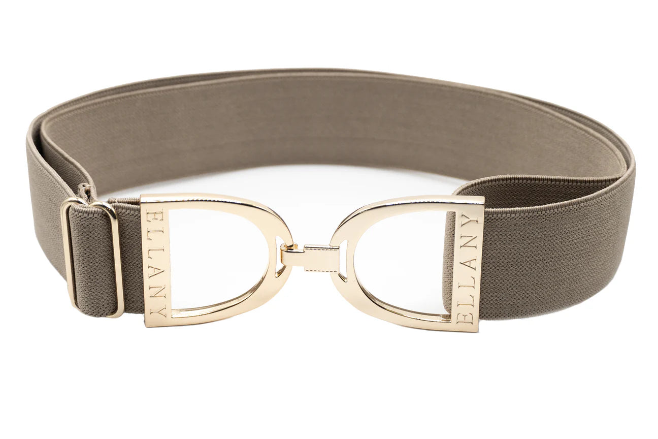Ellany 1.5" Silver, Gold or Rose Gold Stirrup Buckle Elastic Belt