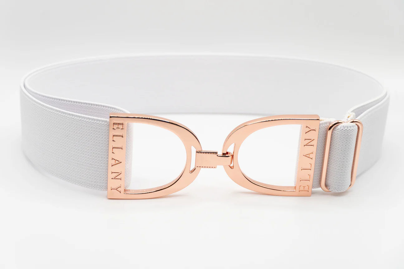 Ellany 1.5" Silver, Gold or Rose Gold Stirrup Buckle Elastic Belt