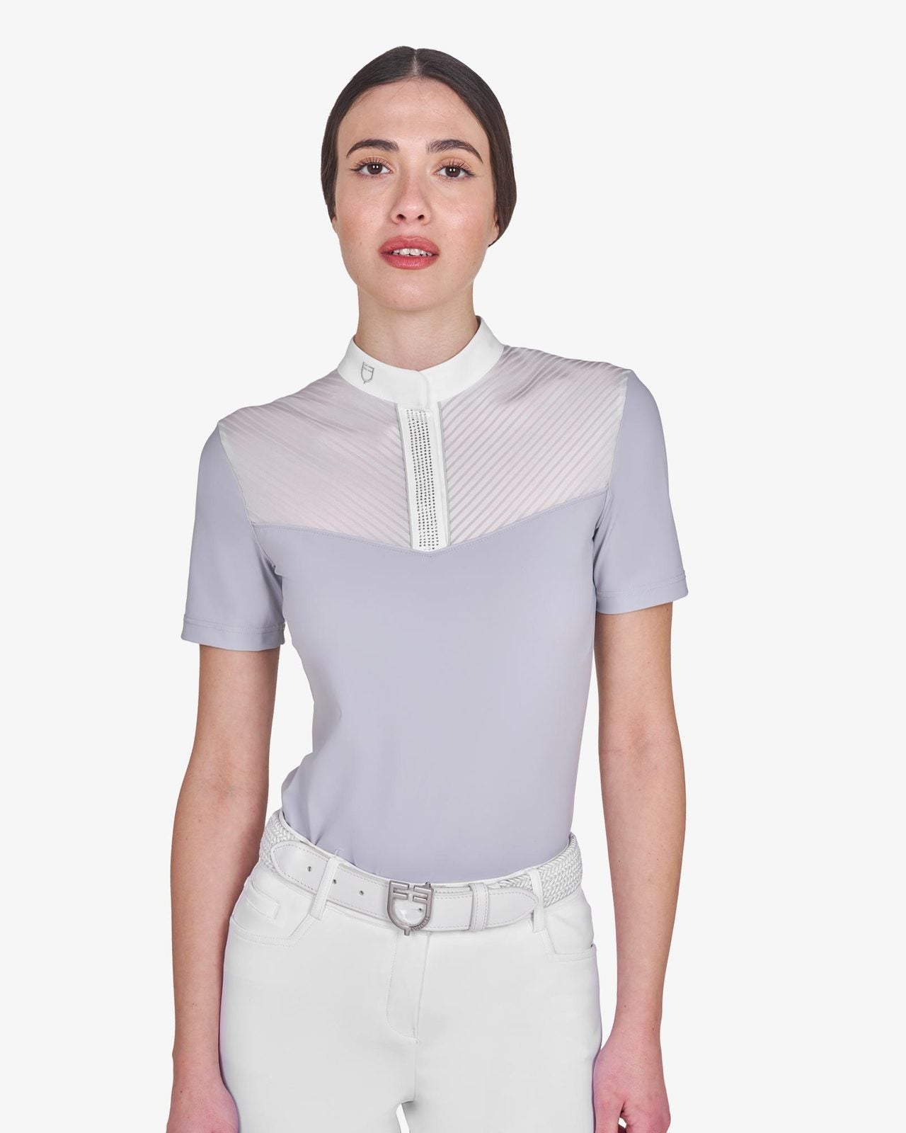 Equestro Elegant Rhinestone Competition Shirt S/S