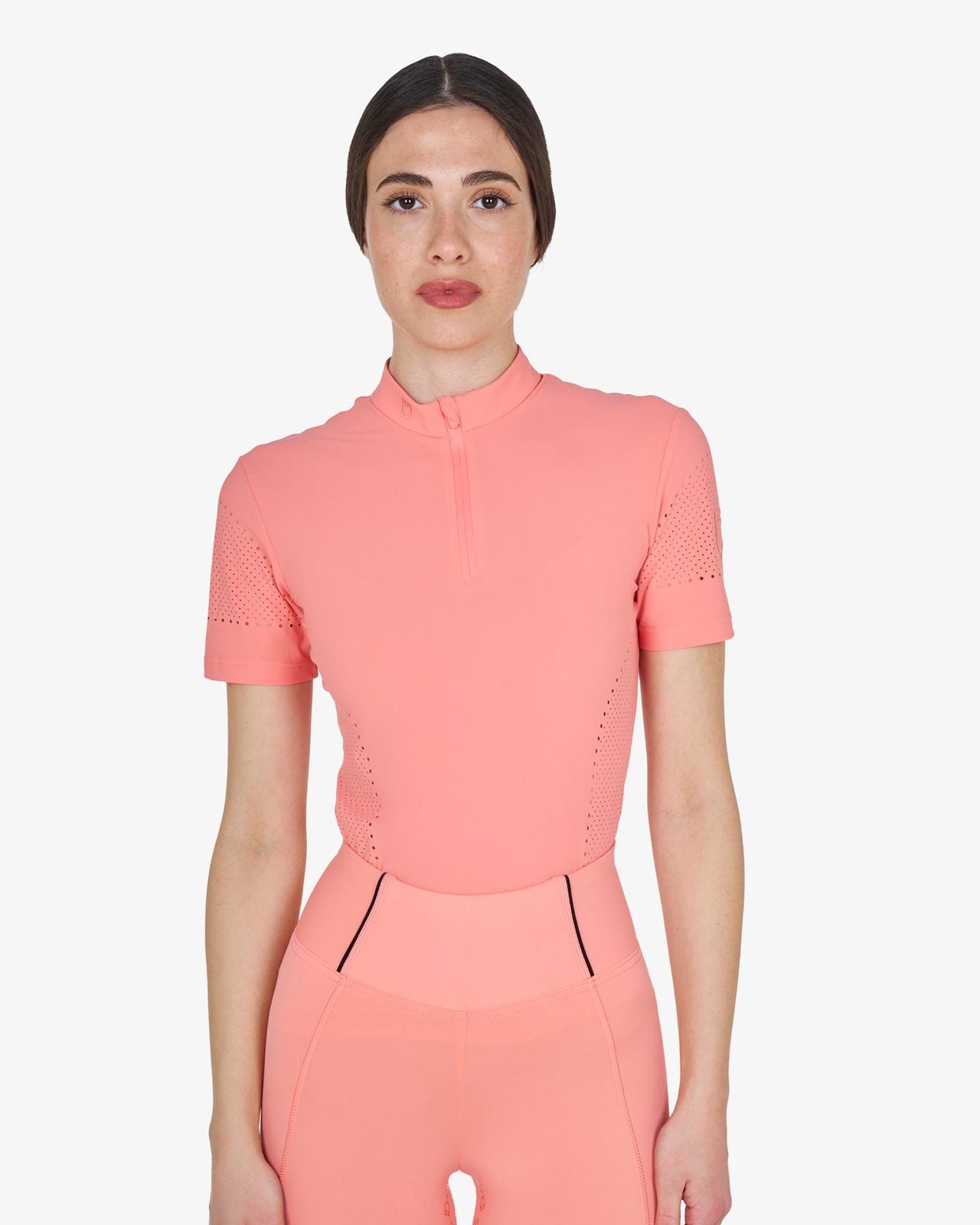 Equestro Perforated Training Polo SS Shirt