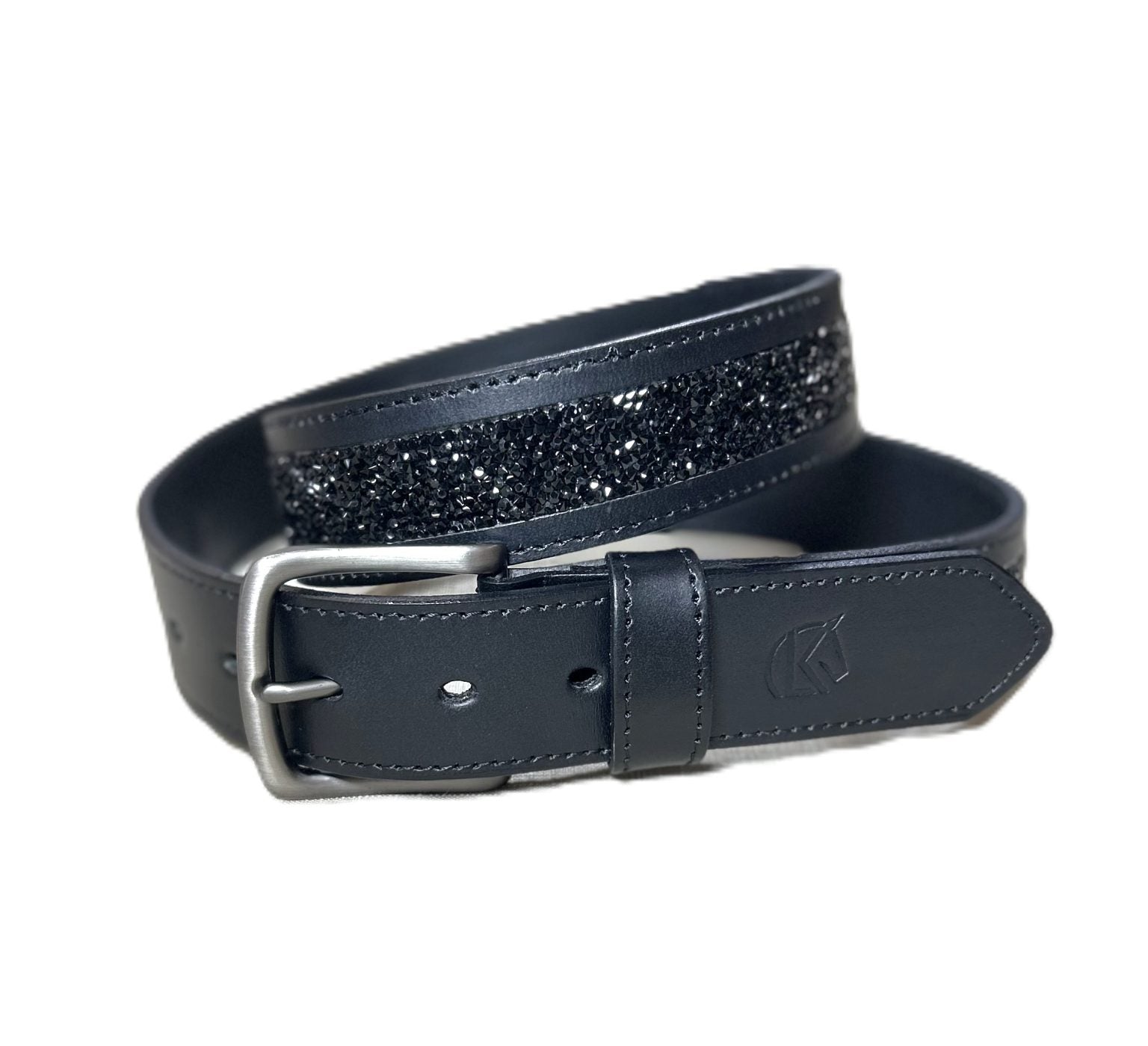 KL Select Black Crystal Crushed Stone Belt