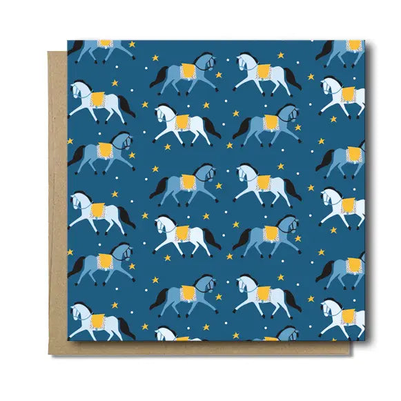 Modern Mare Dressage Pony Blank Card
