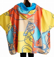 Winding River Rain Cape-Swirling Horse Collection