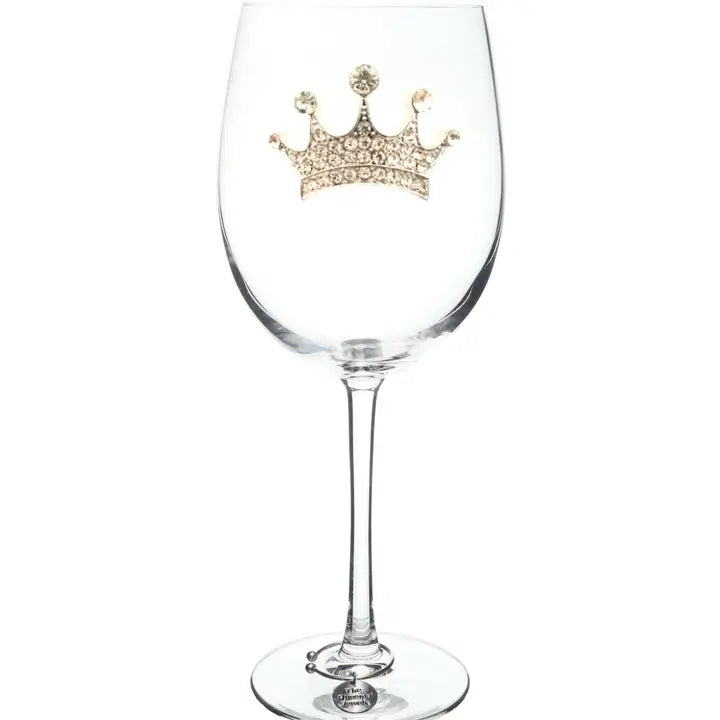 TQJ Tiara / Bit Jeweled Stem Wine Glass