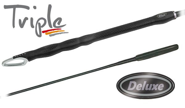 Fleck Triple Balance-Grip Whip with Leather Thong