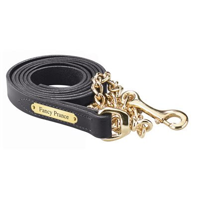 Perri's Leather Lead with Chain and Plate