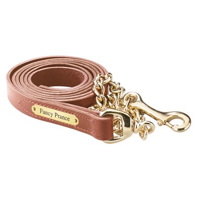 Perri's Leather Lead with Chain and Plate