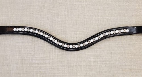 Red Barn Curved Pace Browband pearls & Crystals