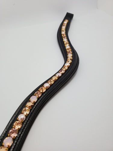 Red Barn Curved Rose Pearl Browband