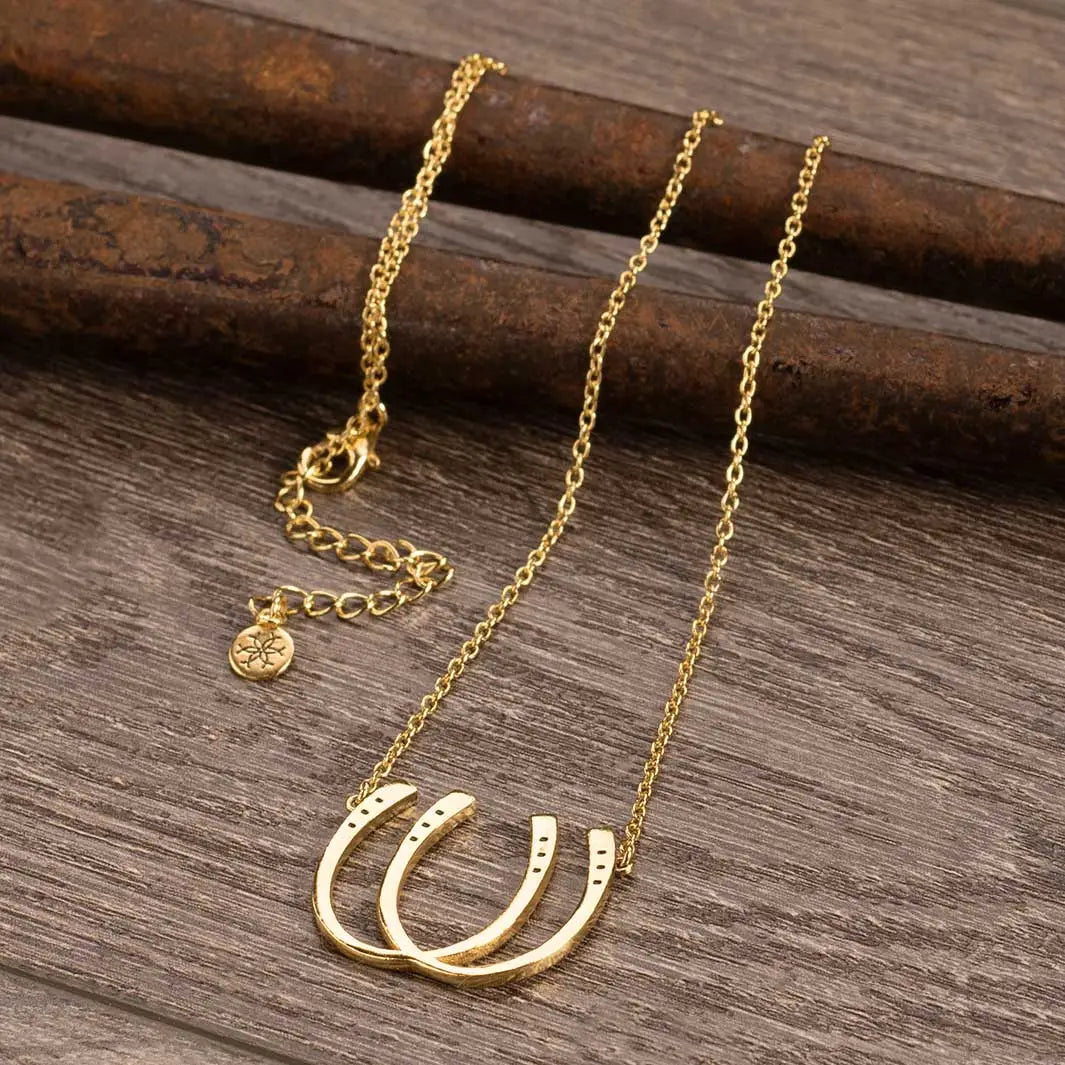 Urban Equestrian Double Luck Horseshoe Necklace