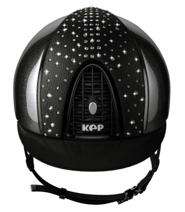 Kep Italia Helmet # CRS.BLK.M.BLK+ - Black Swarovski Leather