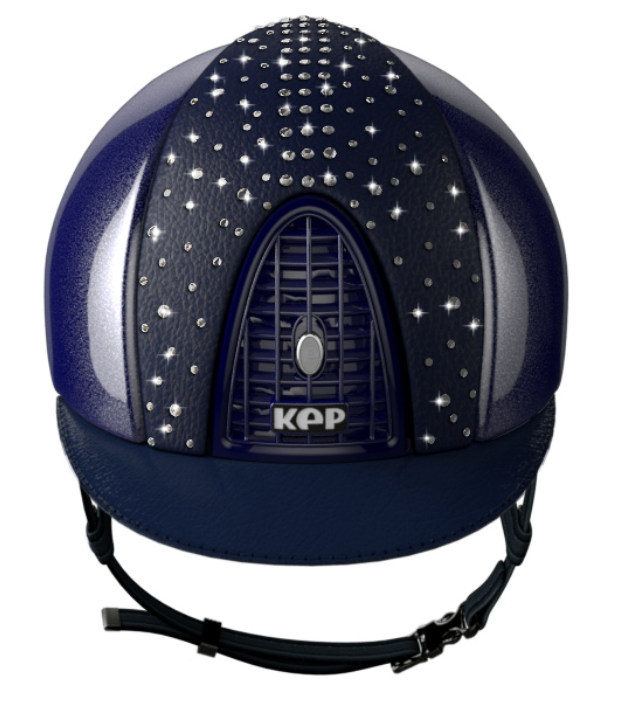 Kep Italia Helmet # CRS.BLU.M.BLU+ - Blue Swarovski Leather