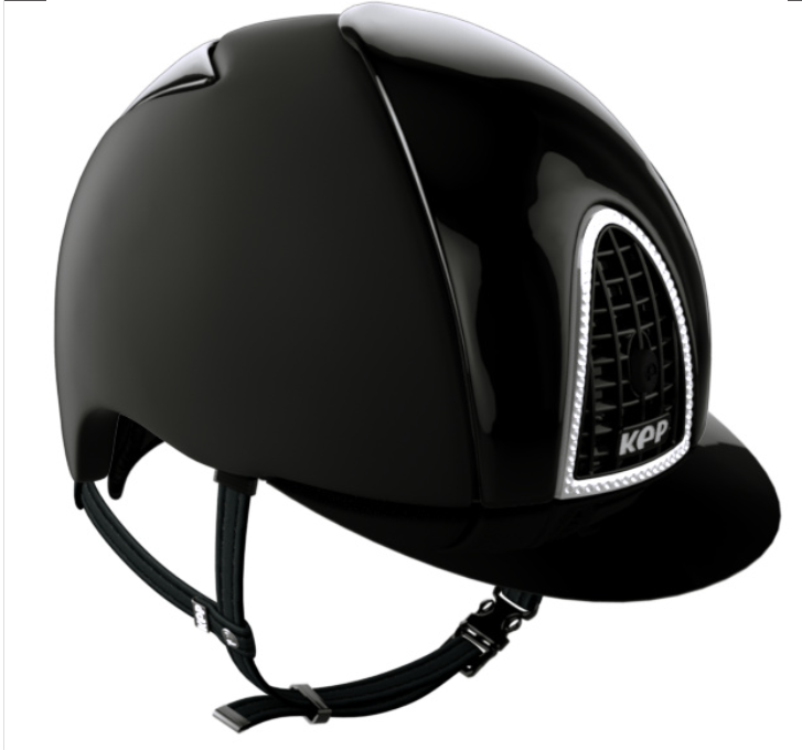 Kep Italia Helmet - Cromo Textile Black - Polish Black - Clear Diamond Frame