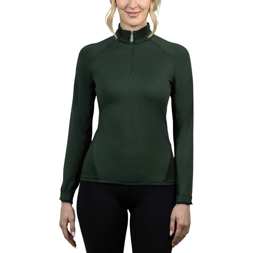 Kastel Forest Green Long Sleeve Shirred Raglan Shoulder