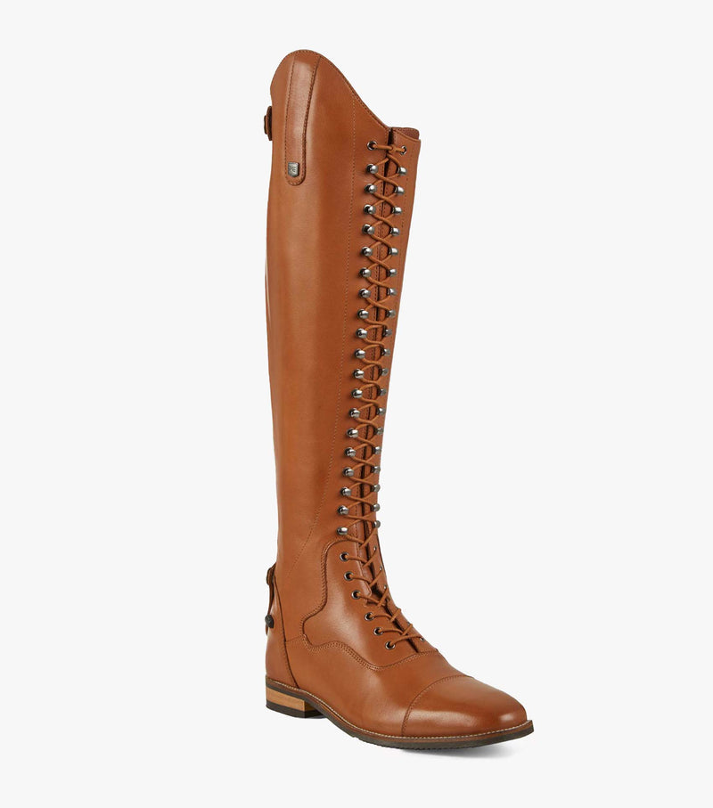 PEI Classic Lace Up Tall Riding Boots with Zippers