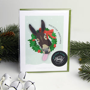 Muletide Greetings Christmas Card