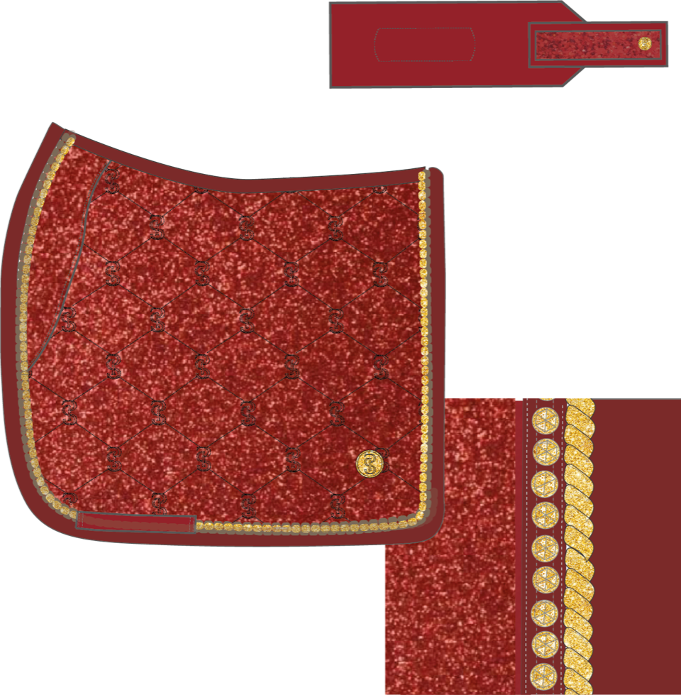 PS of Sweden Dark Red Christmas Saddle Pad