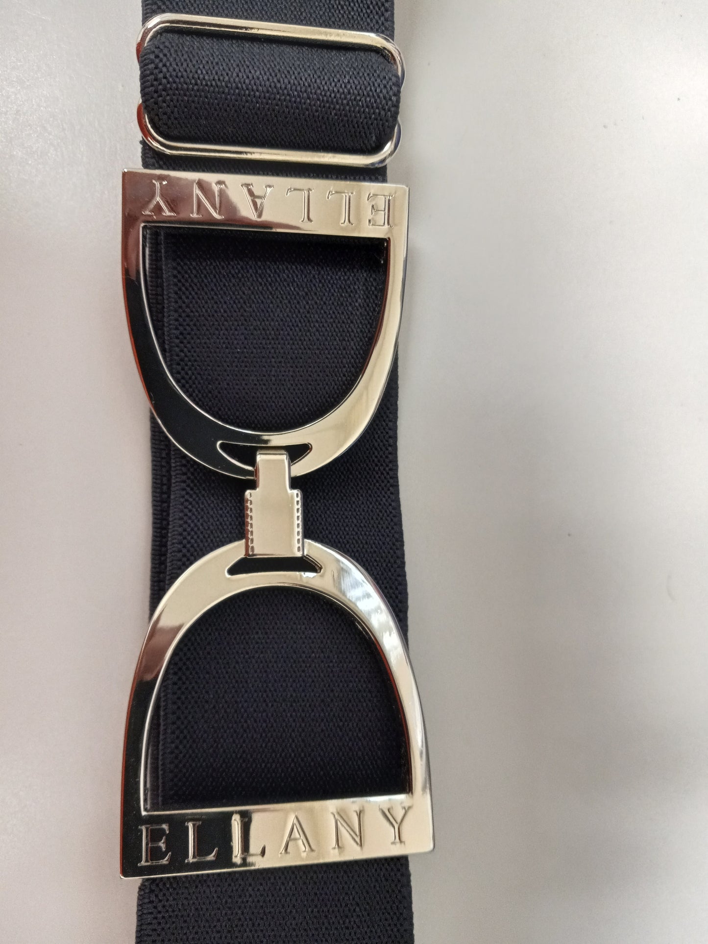 Ellany 1.5" Silver, Gold or Rose Gold Stirrup Buckle Elastic Belt